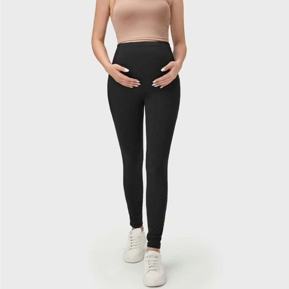 SHEIN Pants - SHEIN Maternity Wide Waistband Solid Leggings